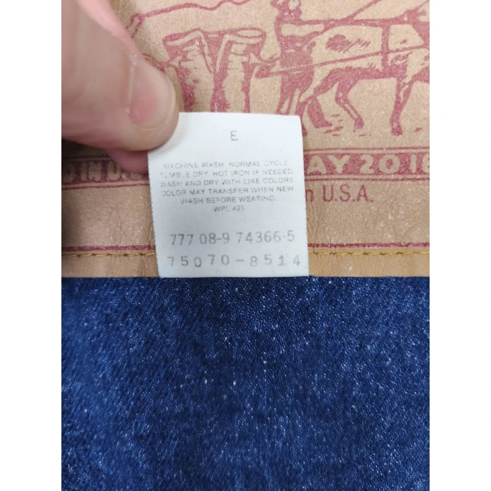Vintage Levis Denim Duster‎ Coat Mens Large Blue Corduroy Collar USA 75070